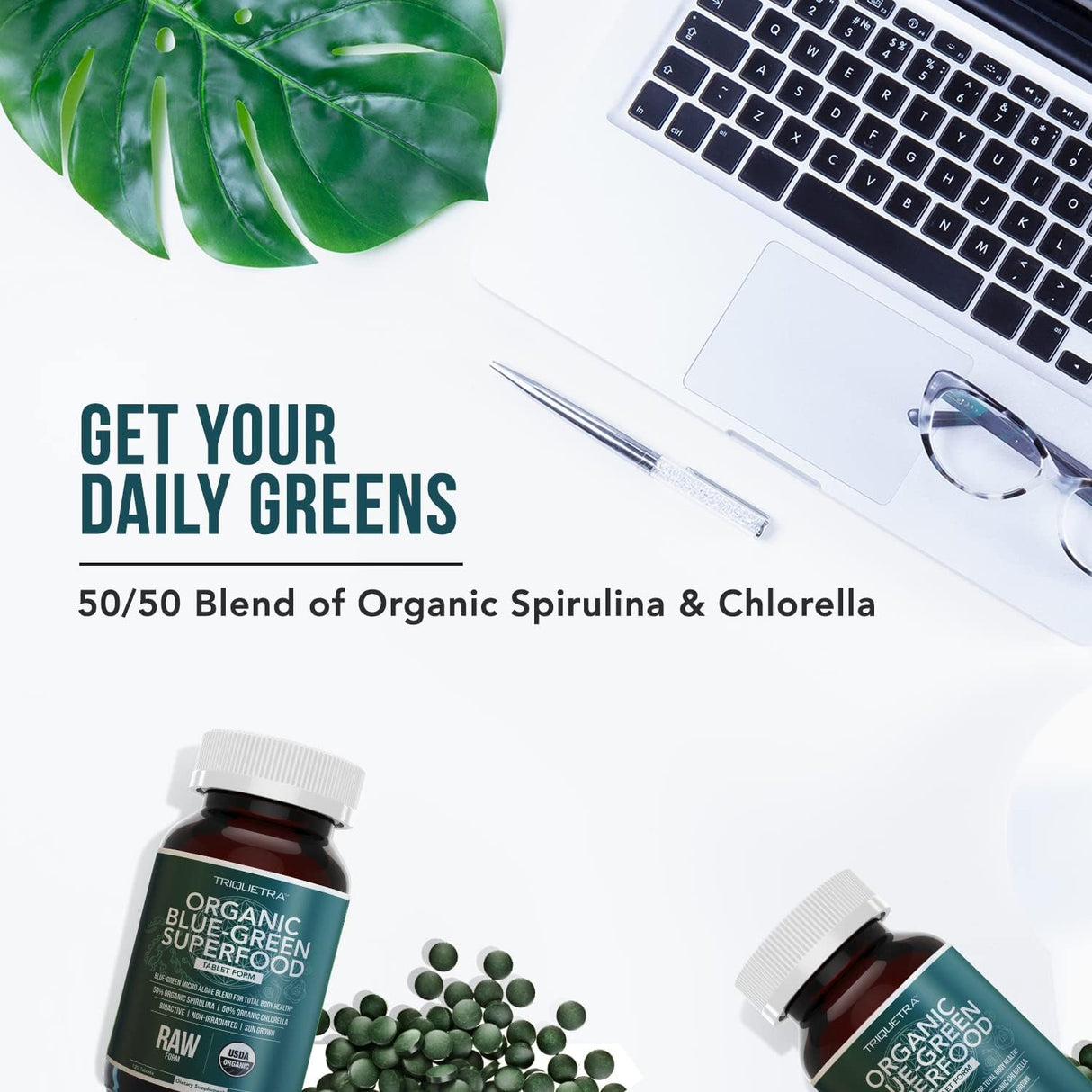Tabletas de Espirulina y Clorella Orgánicas – Mezcla 50/50