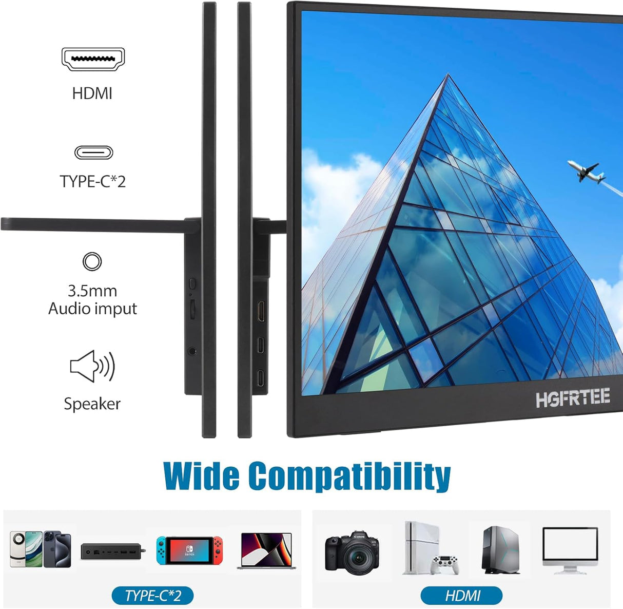 Monitor Portátil Táctil 14 FHD USB-C HDMI para Laptop/PC