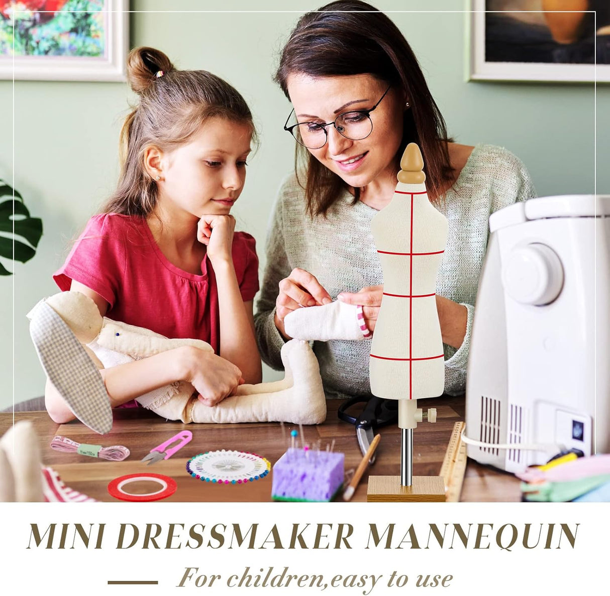 10 Pzs Maniquí Miniatura para Costura 1/4 Tamaño