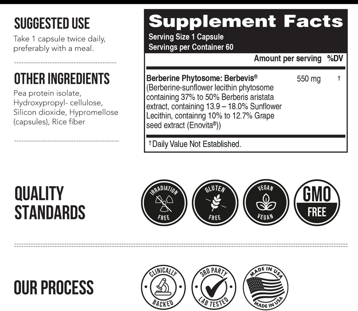 Berberina Fitosoma 550 mg: Absorción 9.6x, 60 Dosis