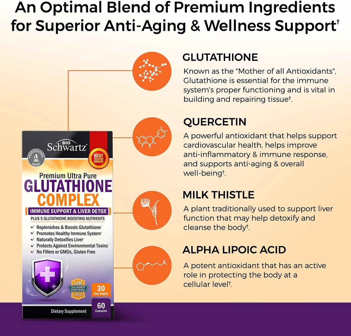 Suplemento de Glutatión y Quercetina para la Salud Hepática