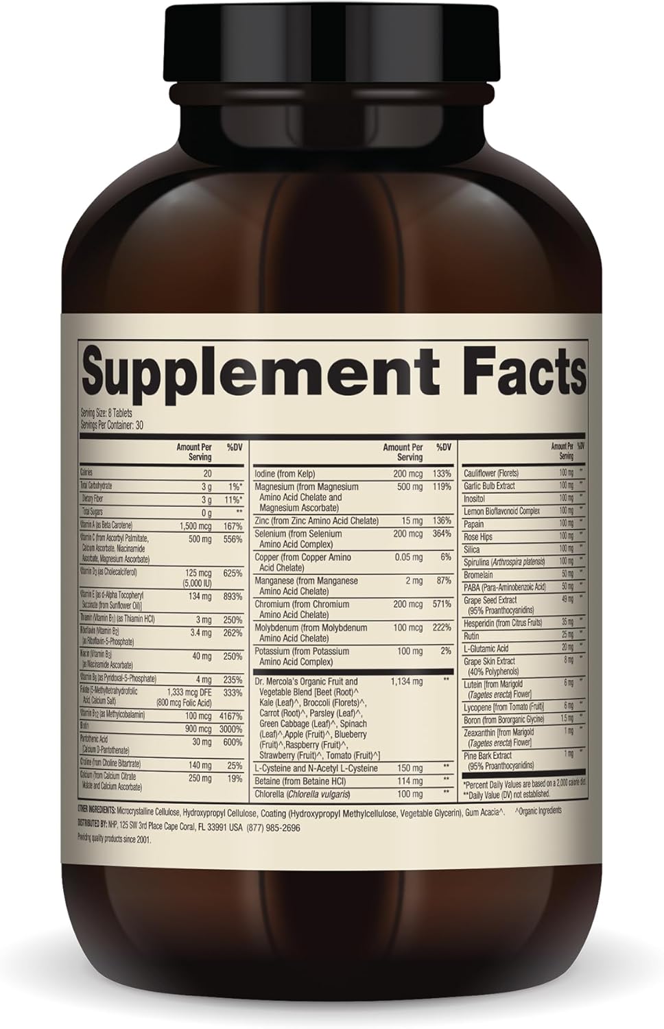 Complejo de Alimentos Dr. Mercola, Multivitaminas y Minerales