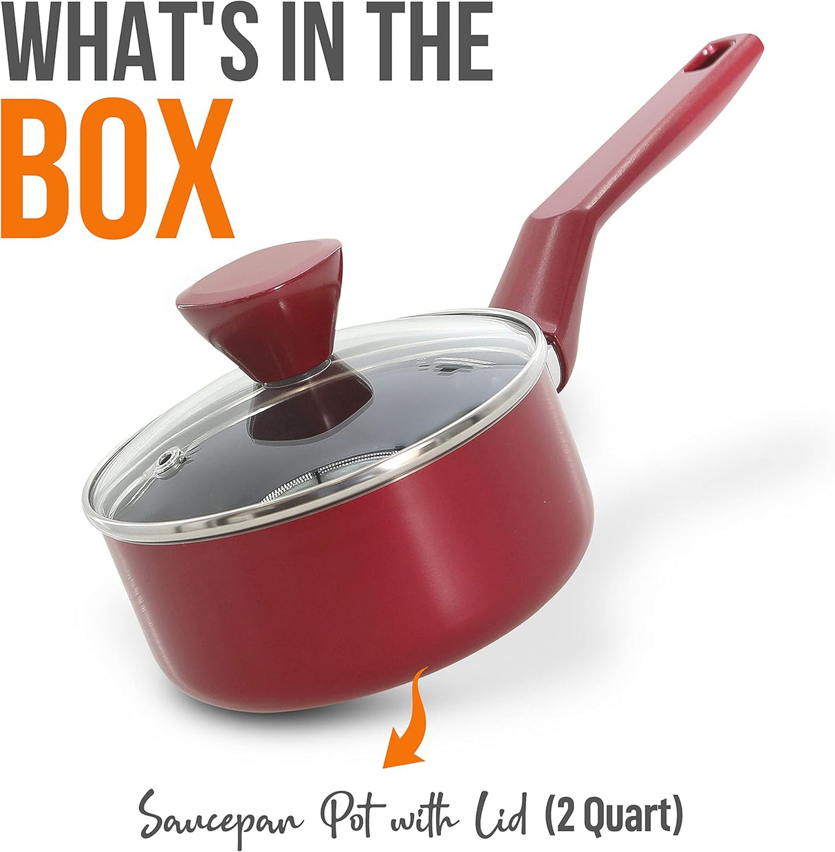 Olla con tapa antiadherentes roja NUTRICHEF PRTNCCWA13RDSPL2