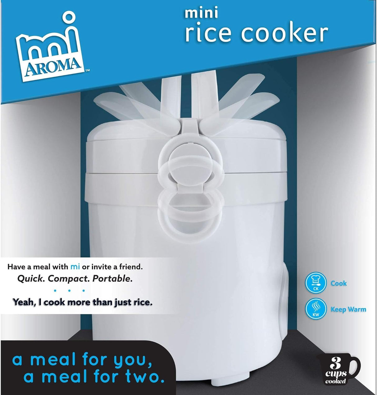 Arrocera Mini Digital 3 Tazas Aroma MRC-903D, Cocción Fresca