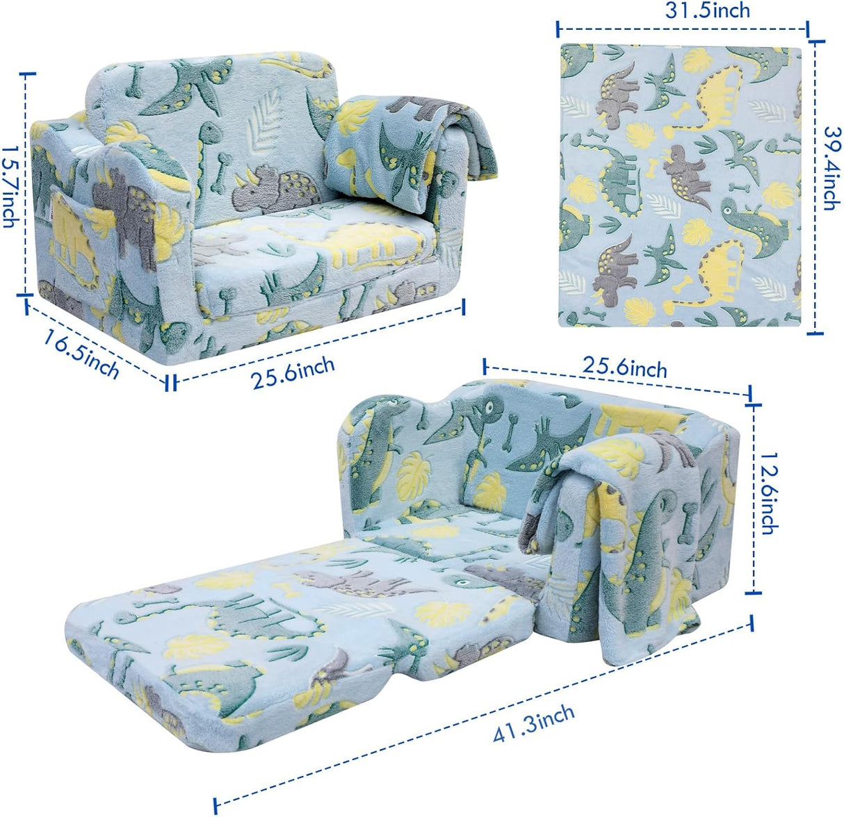 Silla de felpa suave y plegable para niños pequeños