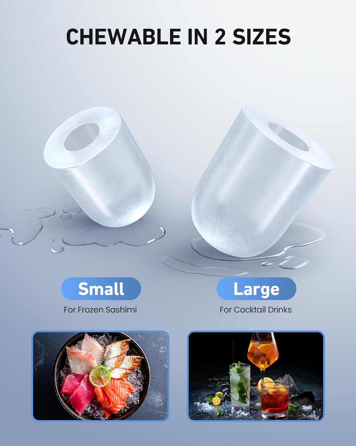 Máquina de Hielo Portátil, 9 Cubos en 6 Min, 26 lbs/día, Auto-Limpieza