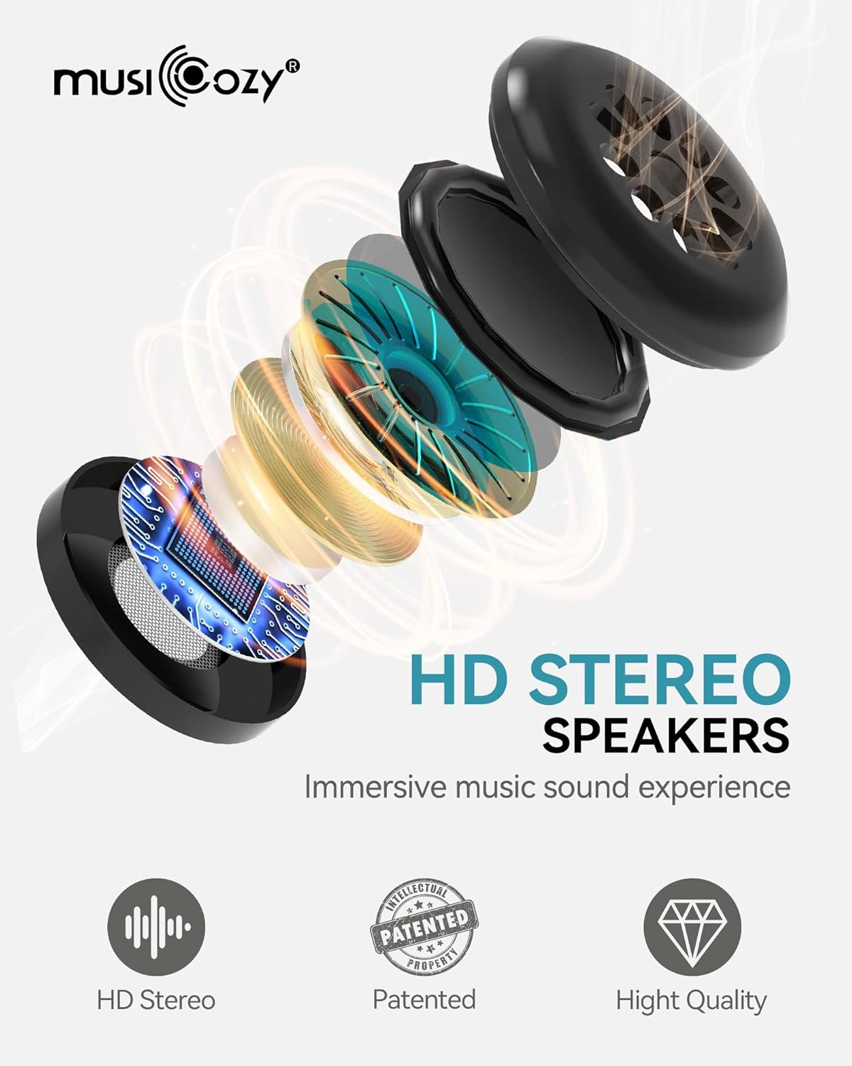 Auriculares para dormir MUSICOZY, Bluetooth 5.2, modelo 3D