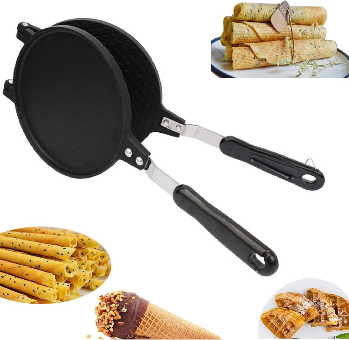 Máquina de Waffles Doble, Antiadherente, 6.7in, para Cocinar