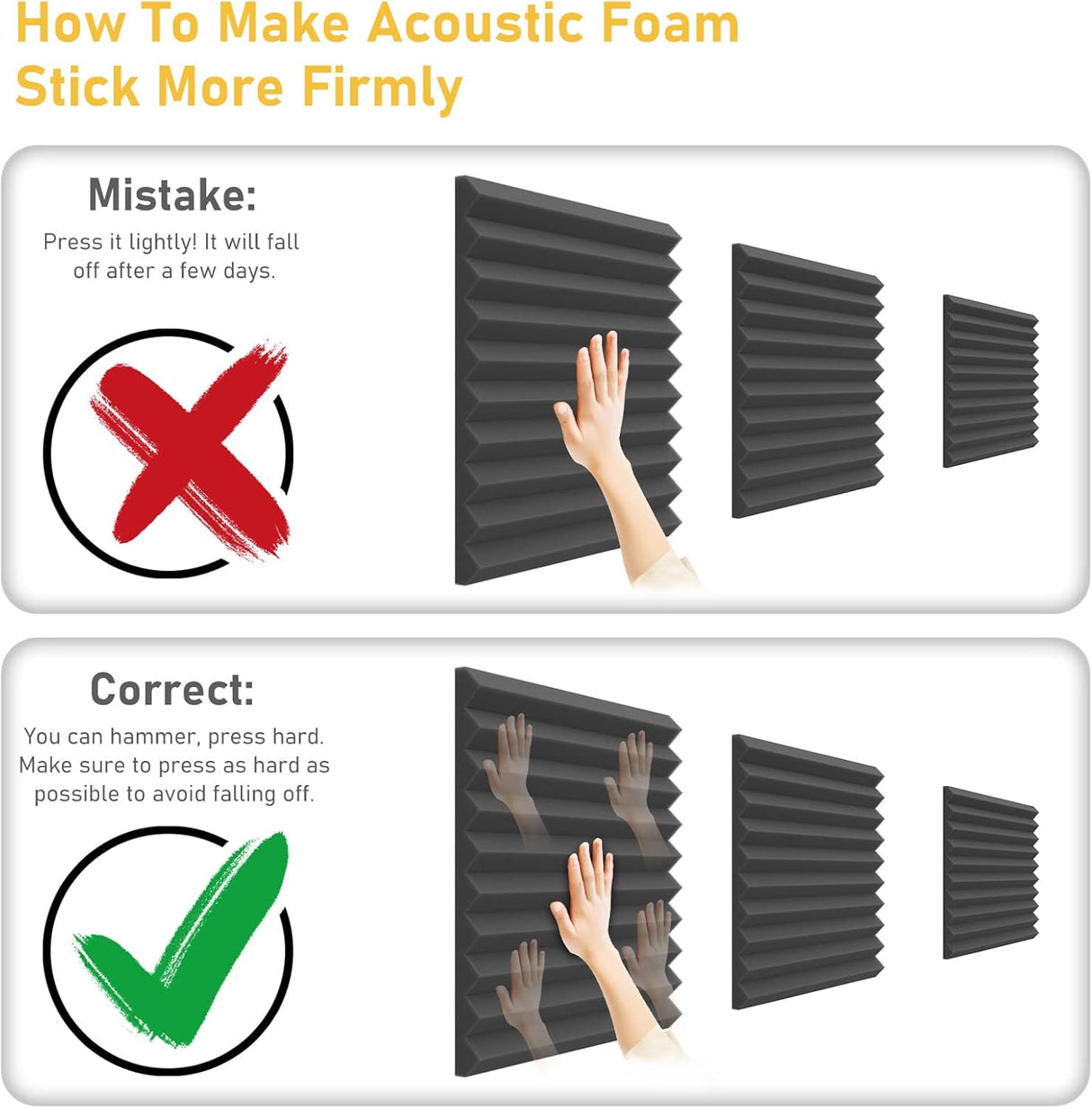 Paneles Acústicos JBER 12 Pck, 1 x 12 x 12, Autoadhesivos