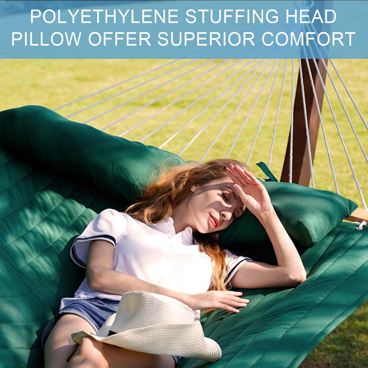 Hamaca Doble acolchada Lazy Daze 12FT, 450 lbs, con almohada