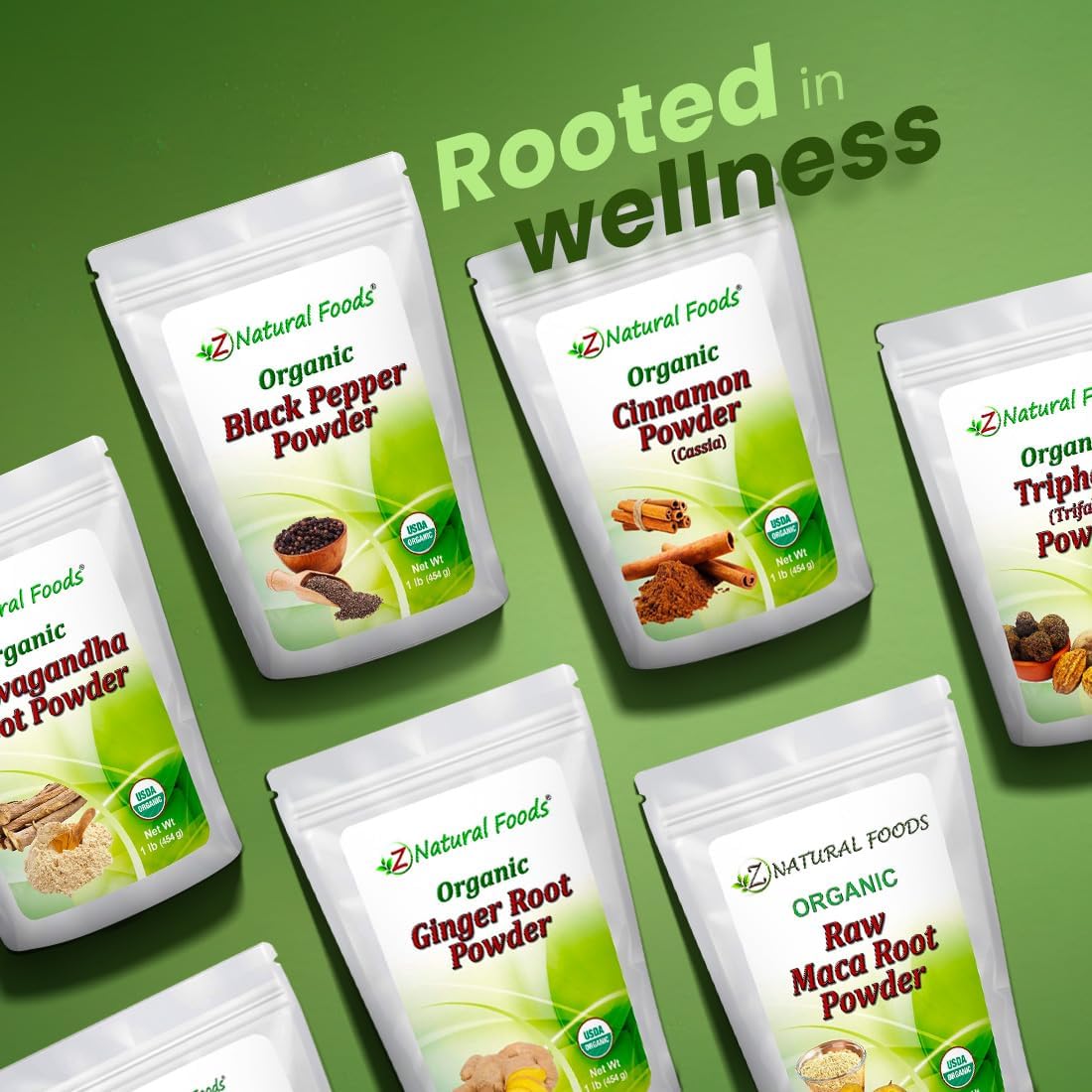 Polvo de Raíz de Ashwagandha Orgánico Z Natural Foods 5 lb