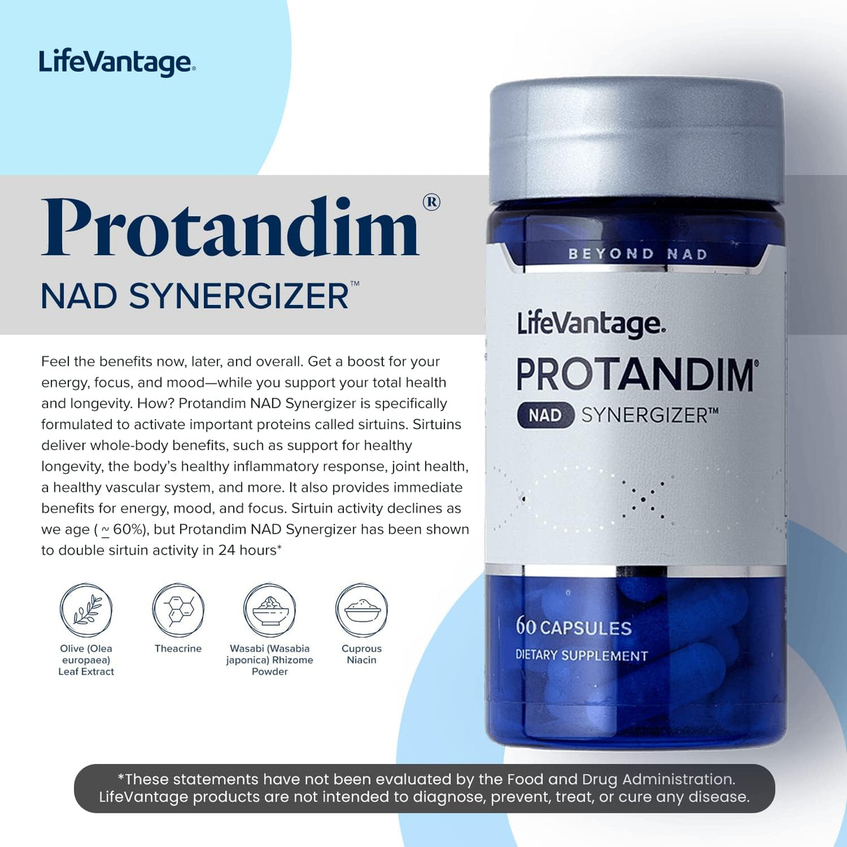 Suplemento Protandim NAD Synergizer 60 capsulas