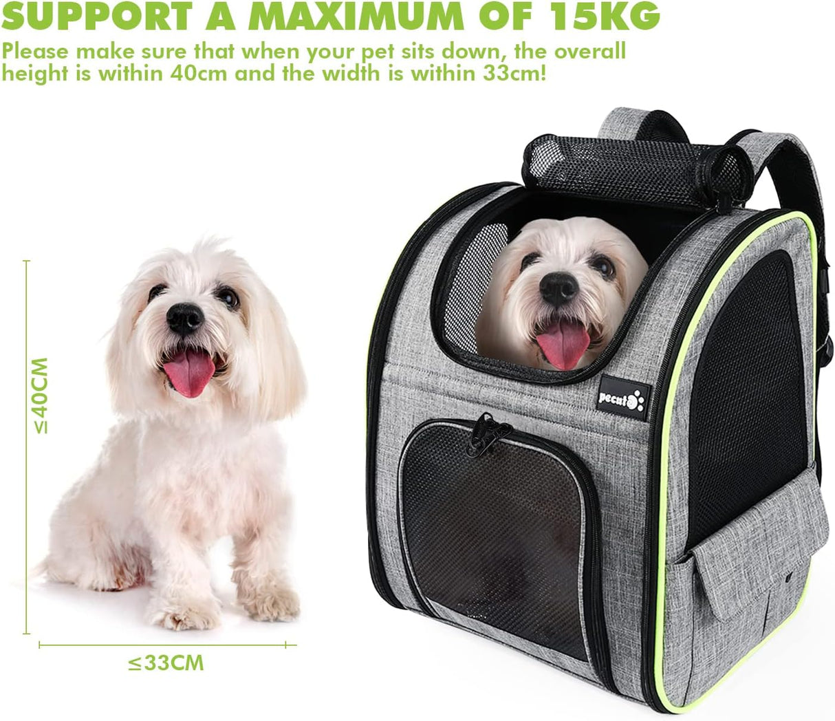 Mochila de transporte para gatos con malla transpirable