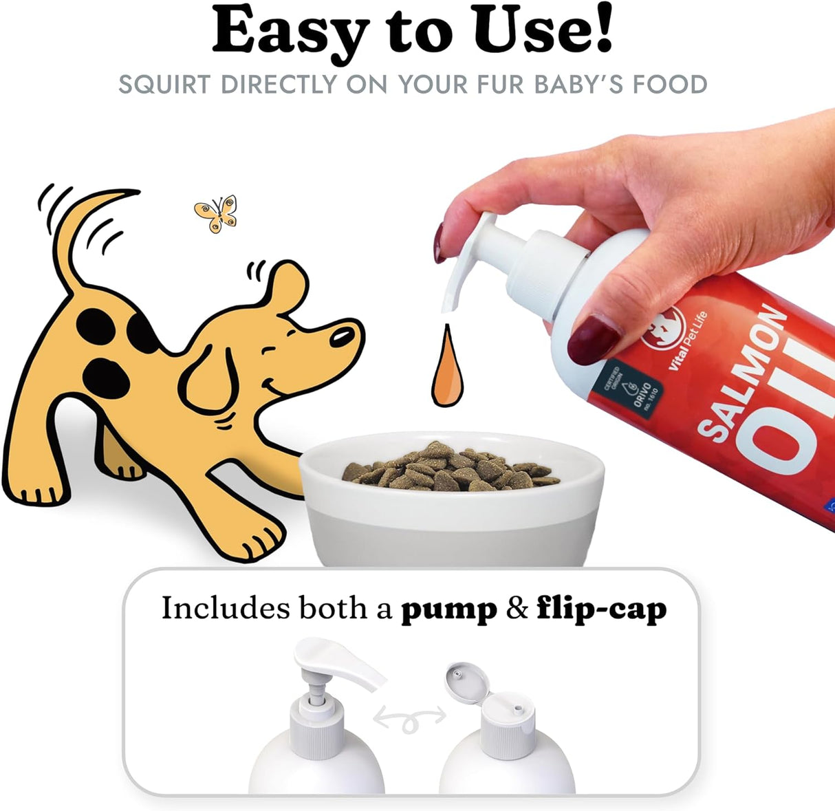 Aceite de salmón para perros y gatos, piel y pelaje saludable