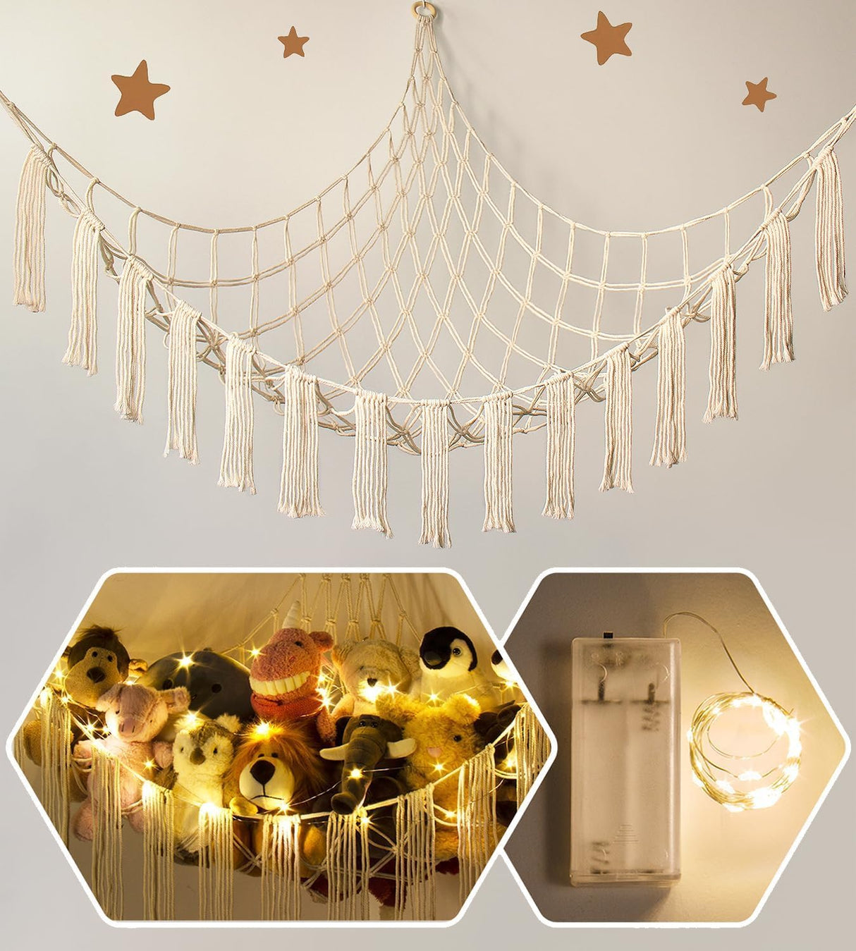 Hamaca de Almacenamiento para Peluches - X-Large con Luz LED