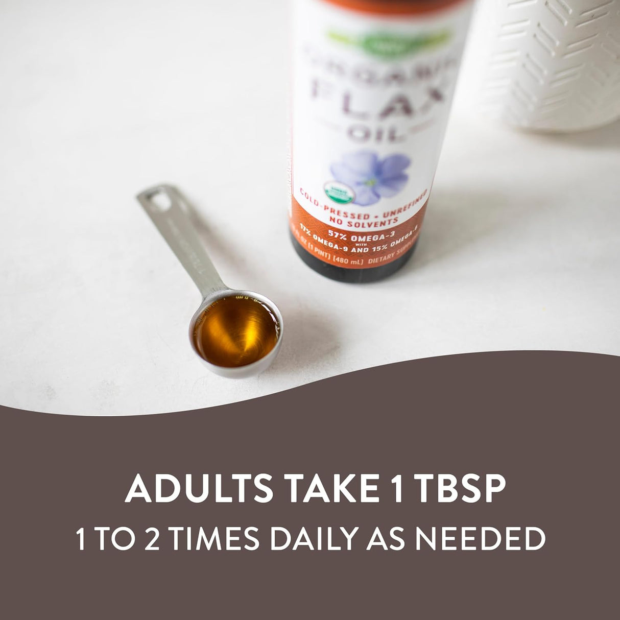 Aceite de linaza orgánico Premium Nature's Way, 16 fl oz