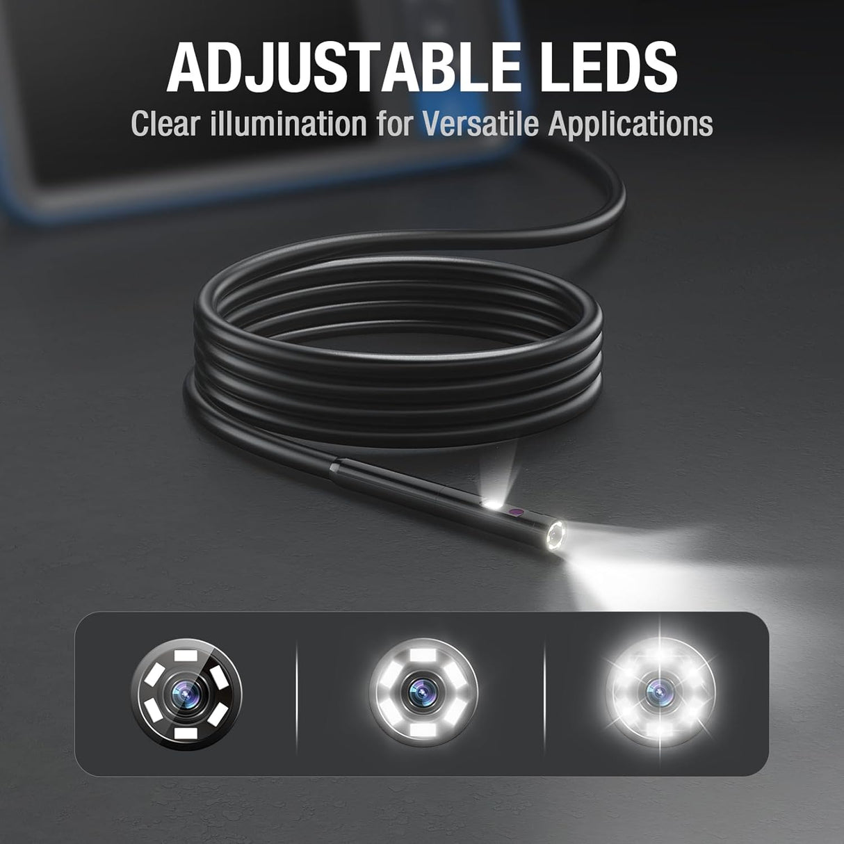 Teslong - Cámara endoscopio de doble lente con luz.