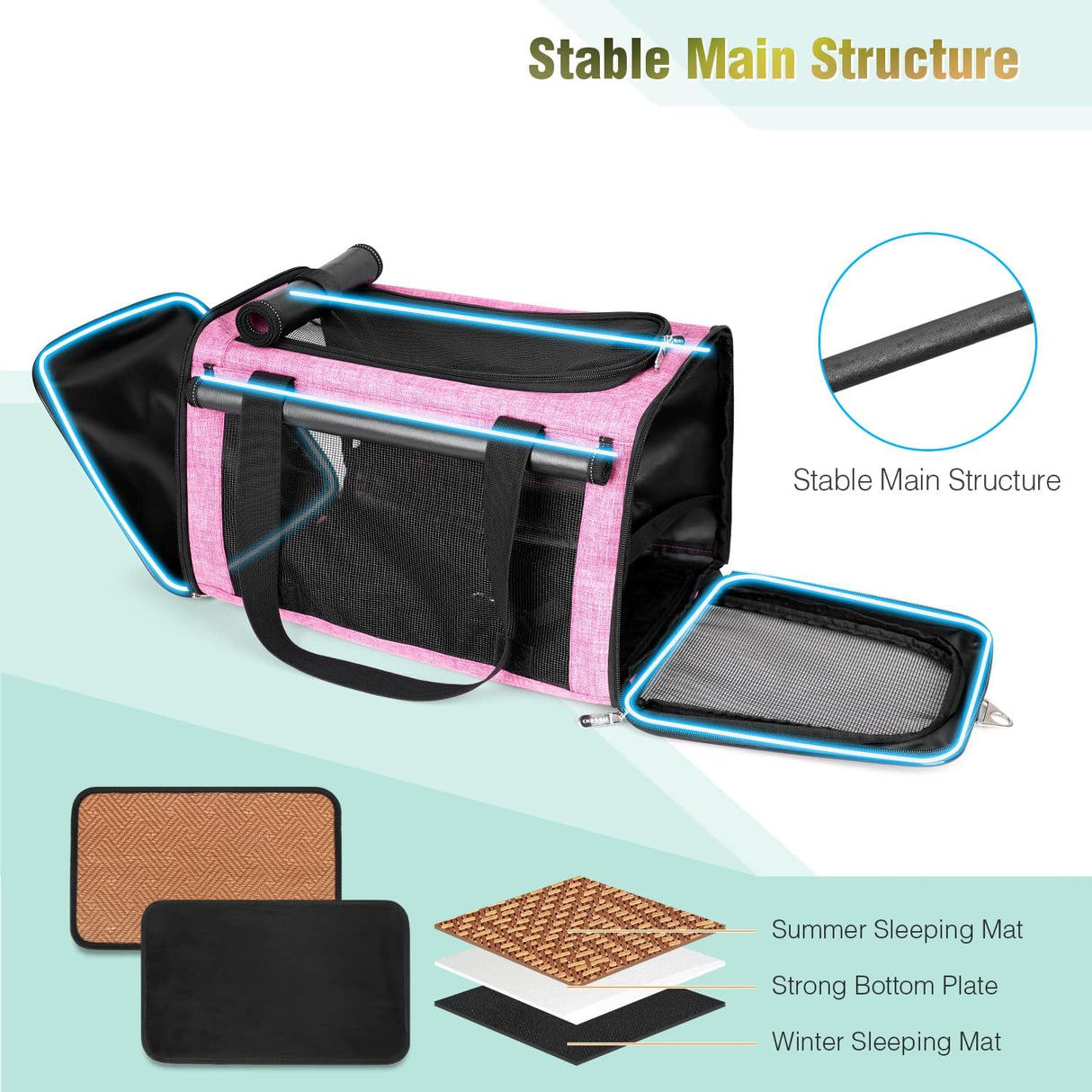 Transportín para mascotas YUDODO 25 lbs, ligero y plegable