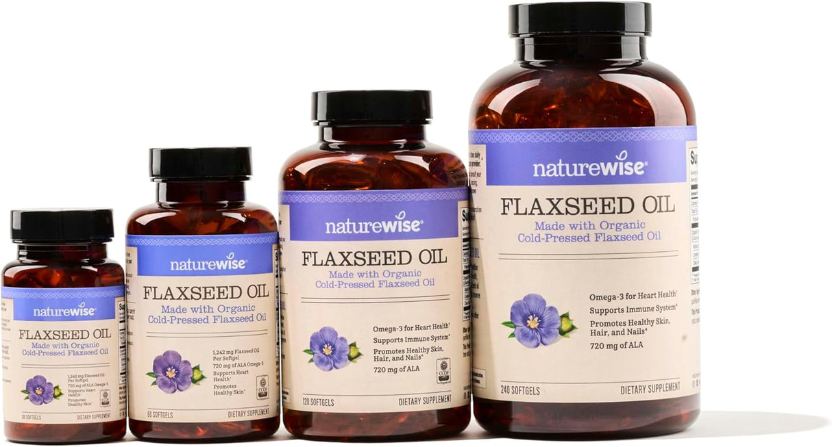 Suplemento de Aceite de Linaza, NatureWise, Orgánico, 1200 mg