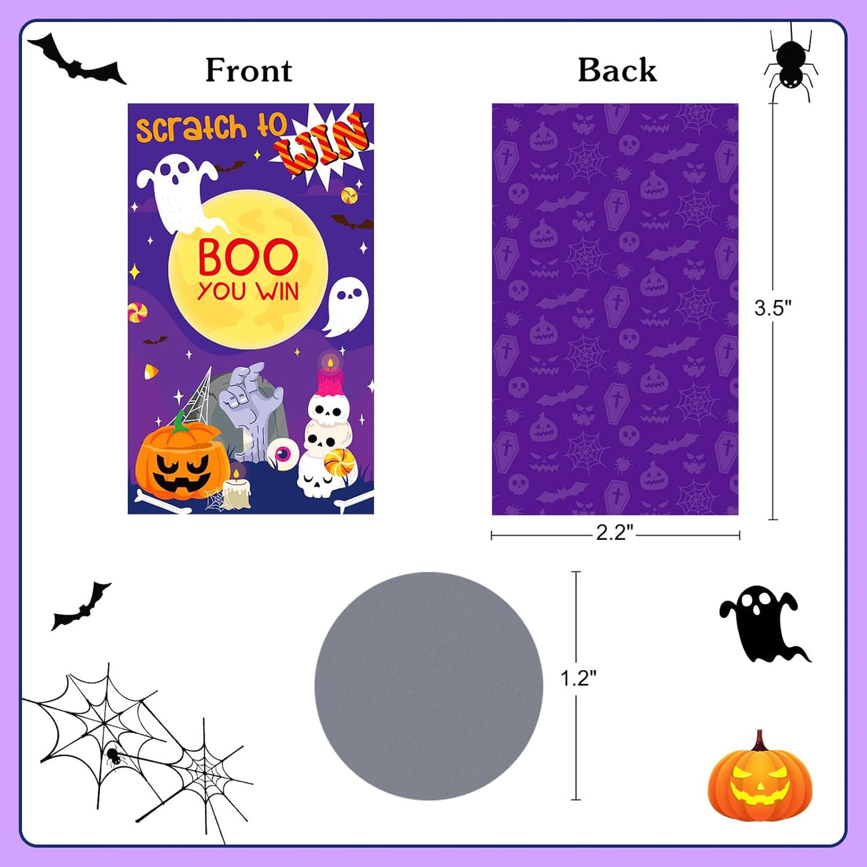 Tarjetas Rasca y Gana Halloween para Niños y Adultos