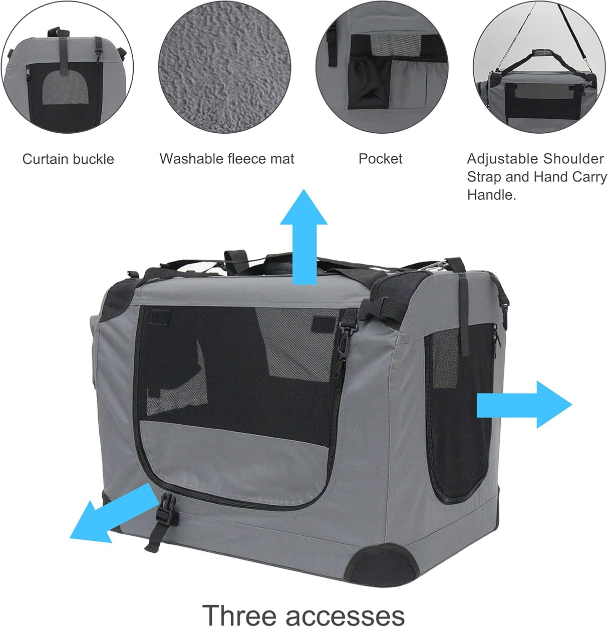 Transportín Grande para Gatos y Perros, portátil y colapsable