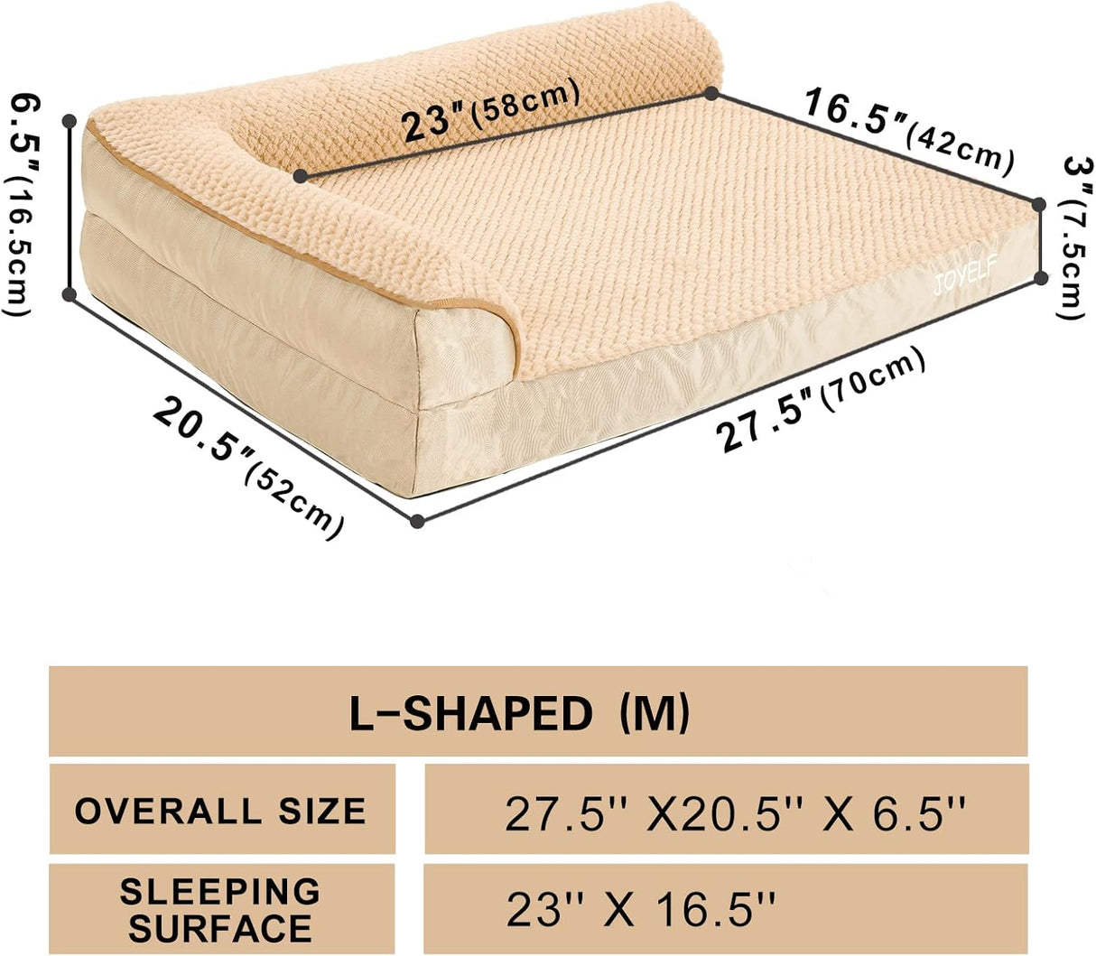 Cama ortopédica para perros medianos JOYELF, sofá L, lavable