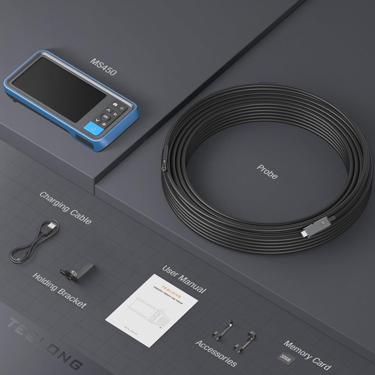 Teslong - Cámara endoscopio de doble lente de 50 pies.