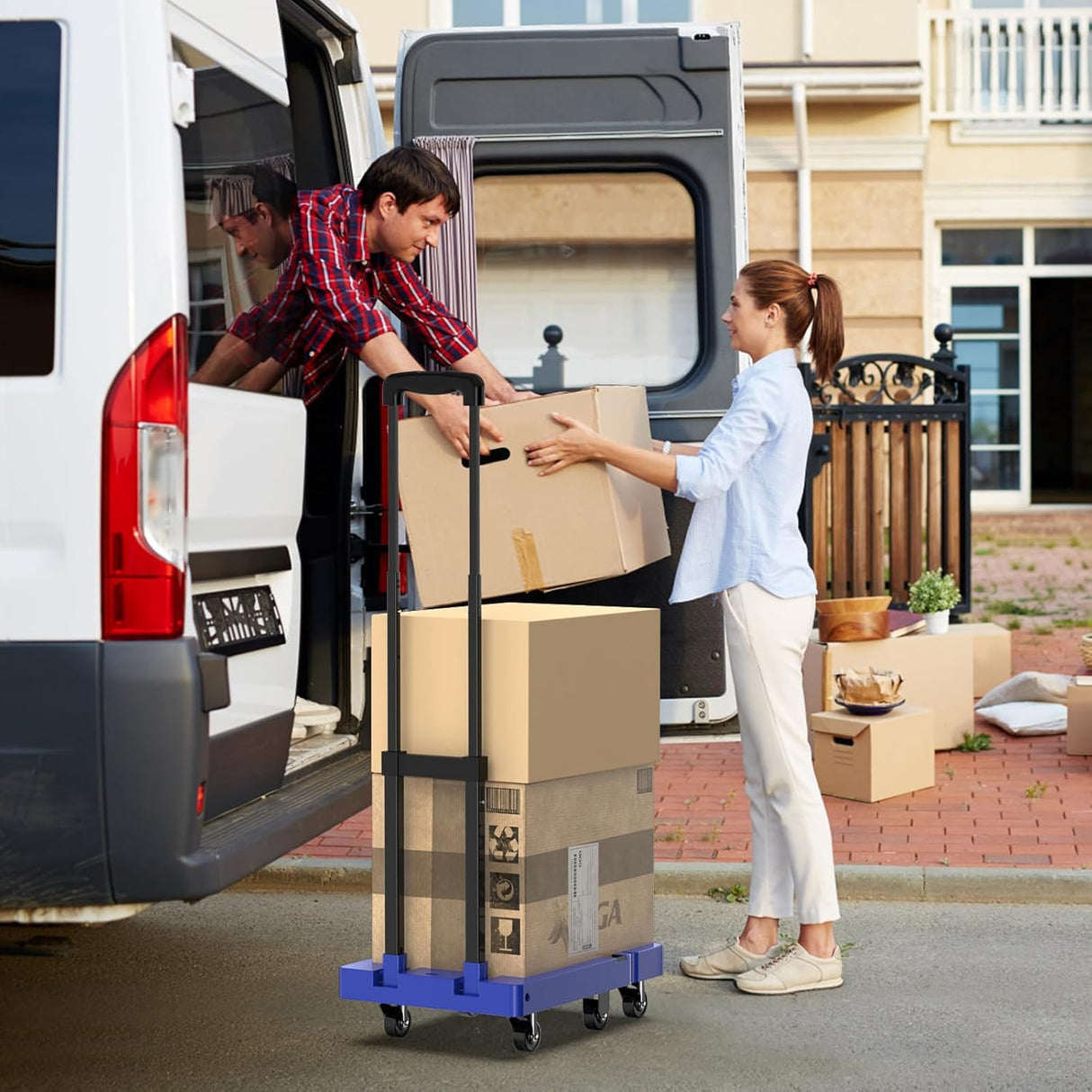 Carretilla Plegable SOYO, 500lbs, 6 Ruedas, 2 Cuerdas Elásticas