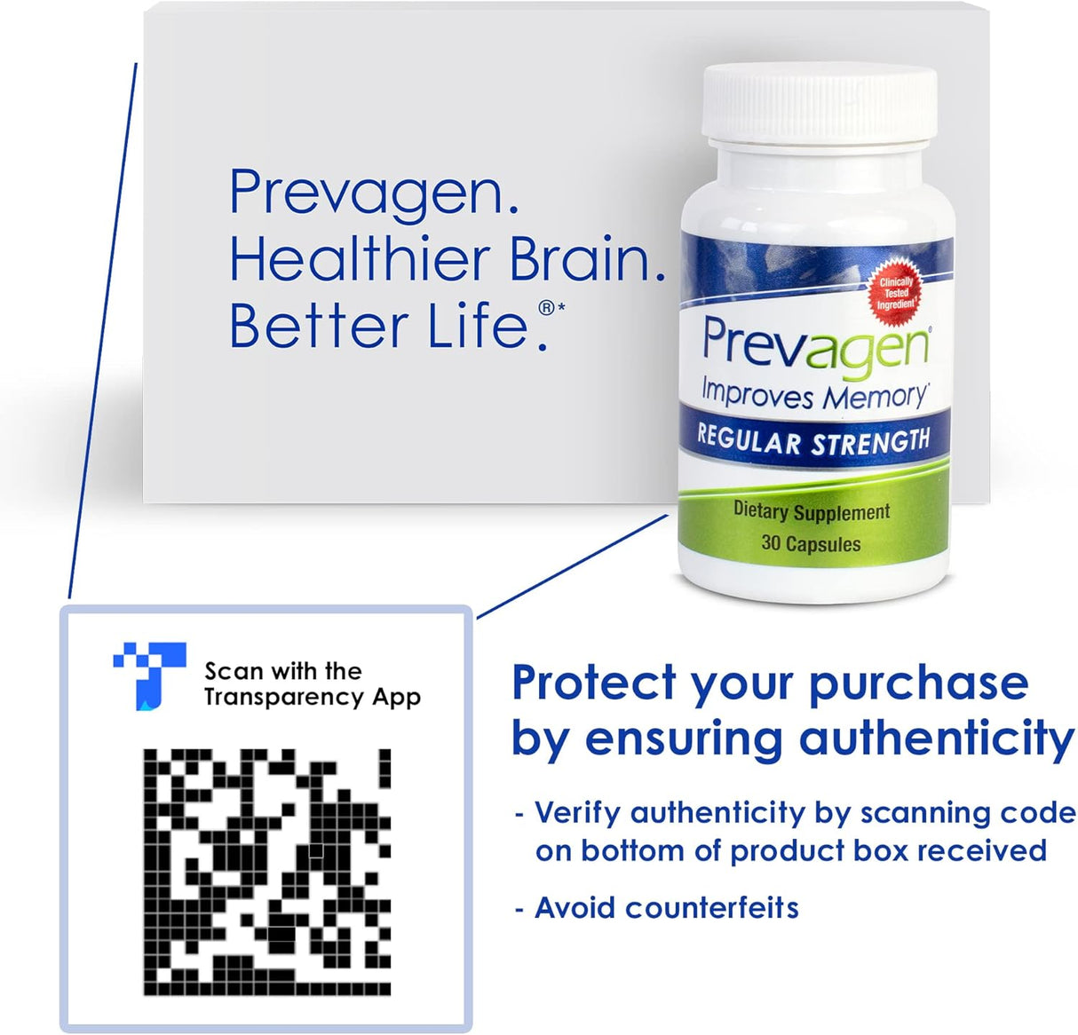 Suplemento Prevagen Mejora la memoria fuerza regular 30 cáp