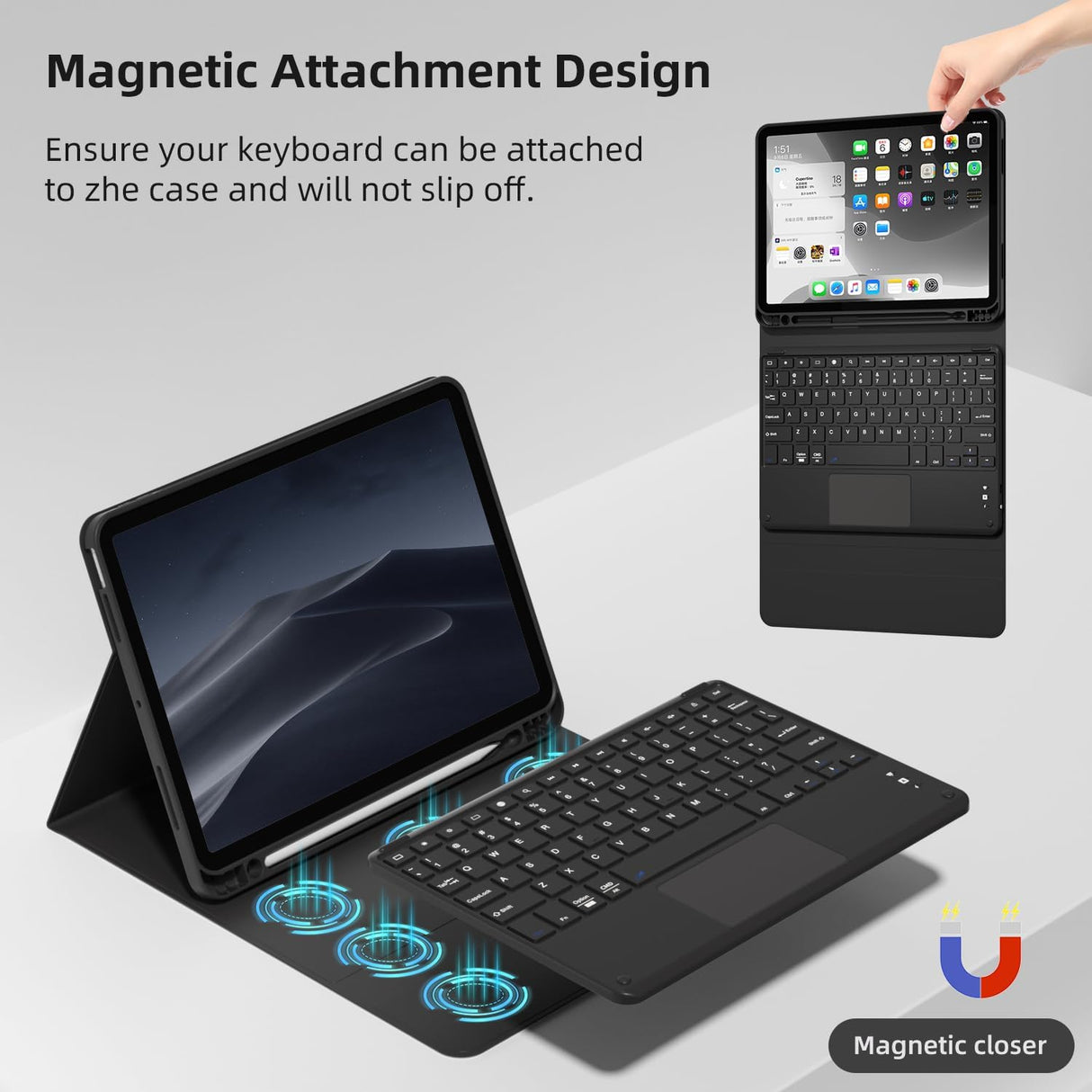 Funda Teclado Táctil para iPad Air 11 6ta Gen, Bluetooth, 2024