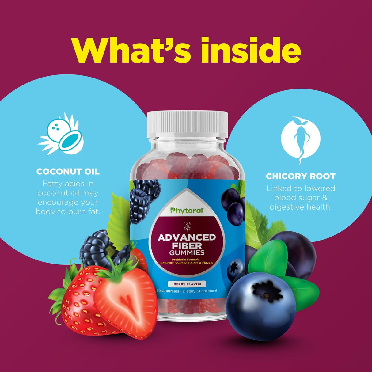 Suplementos de fibra sin azúcar para adultos Phytoral