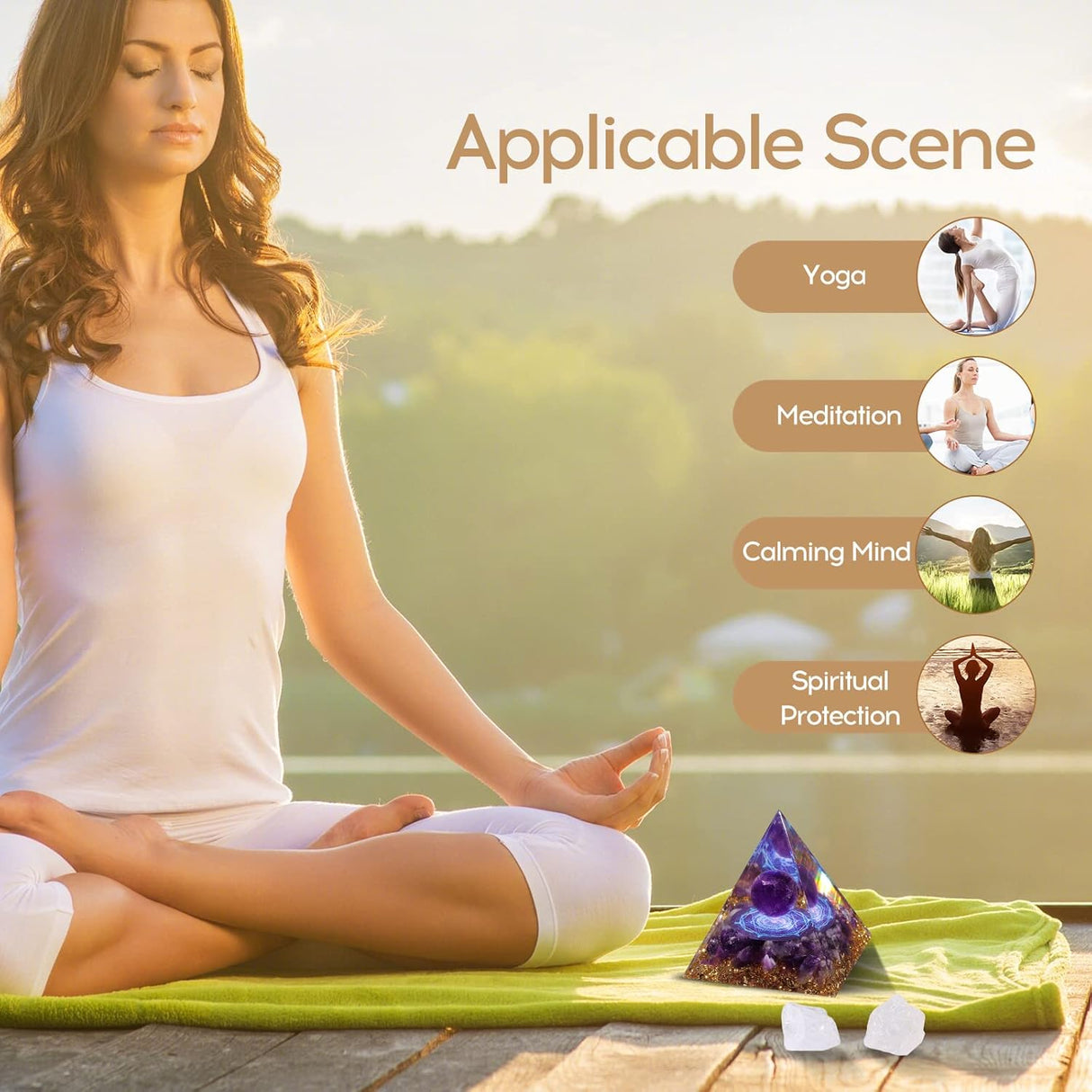 Hopeseed Pirámide de orgón para energía positiva, pirámides