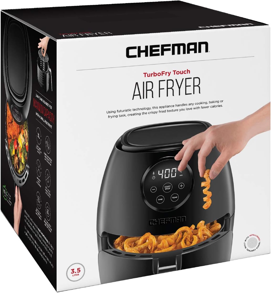 Freidora de aire CHEFMAN 3.6 Qt, digital, fácil de usar, incluye recetario