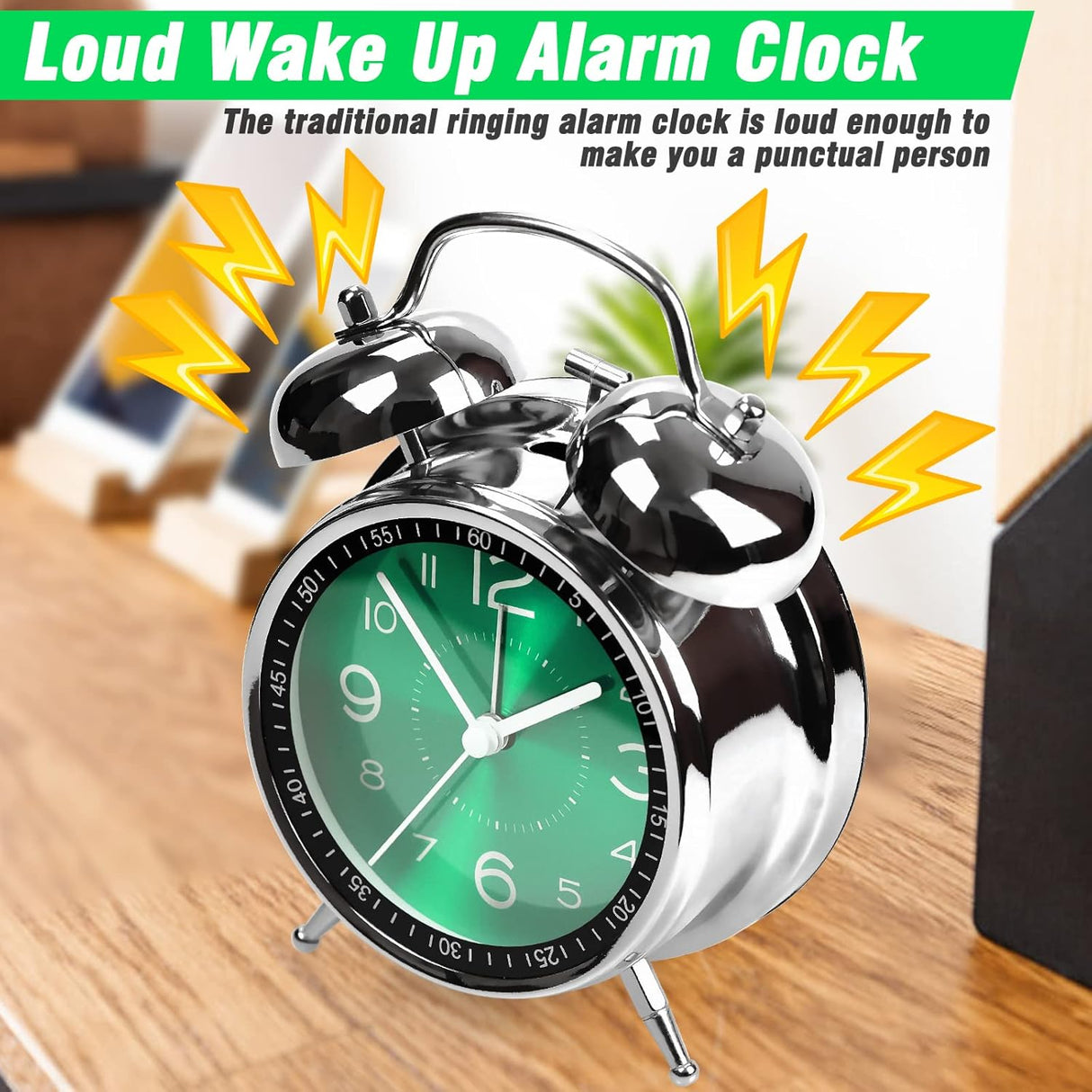 Despertador Ruidoso para Dormilones, Silencioso, 4 Pulgadas