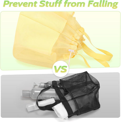 Portable Mesh Shower Caddy with Drawstring for Dorms & Travel