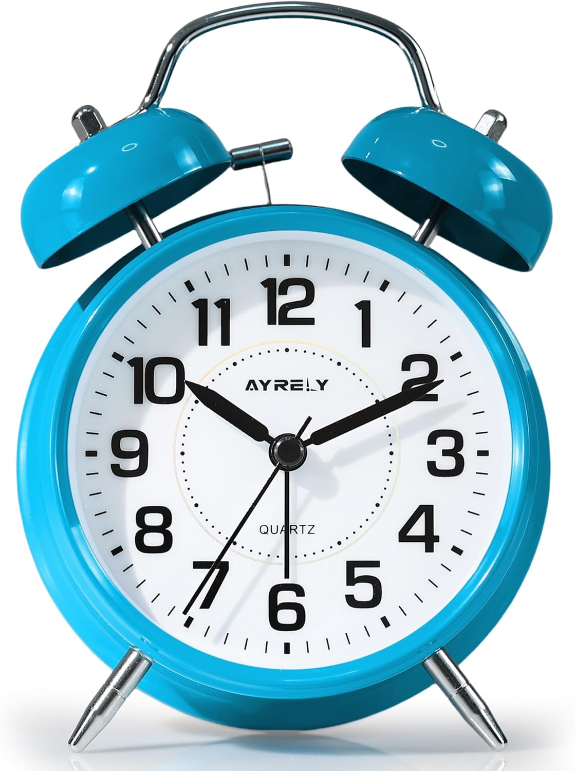 Reloj despertador de campanas para dormilones, silencioso 4