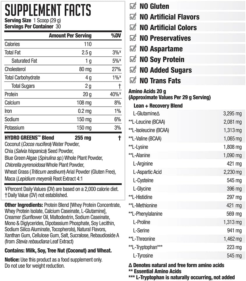 Batido de Proteínas NDS Amplify, con Greens y Aminoácidos, 30 Serv.