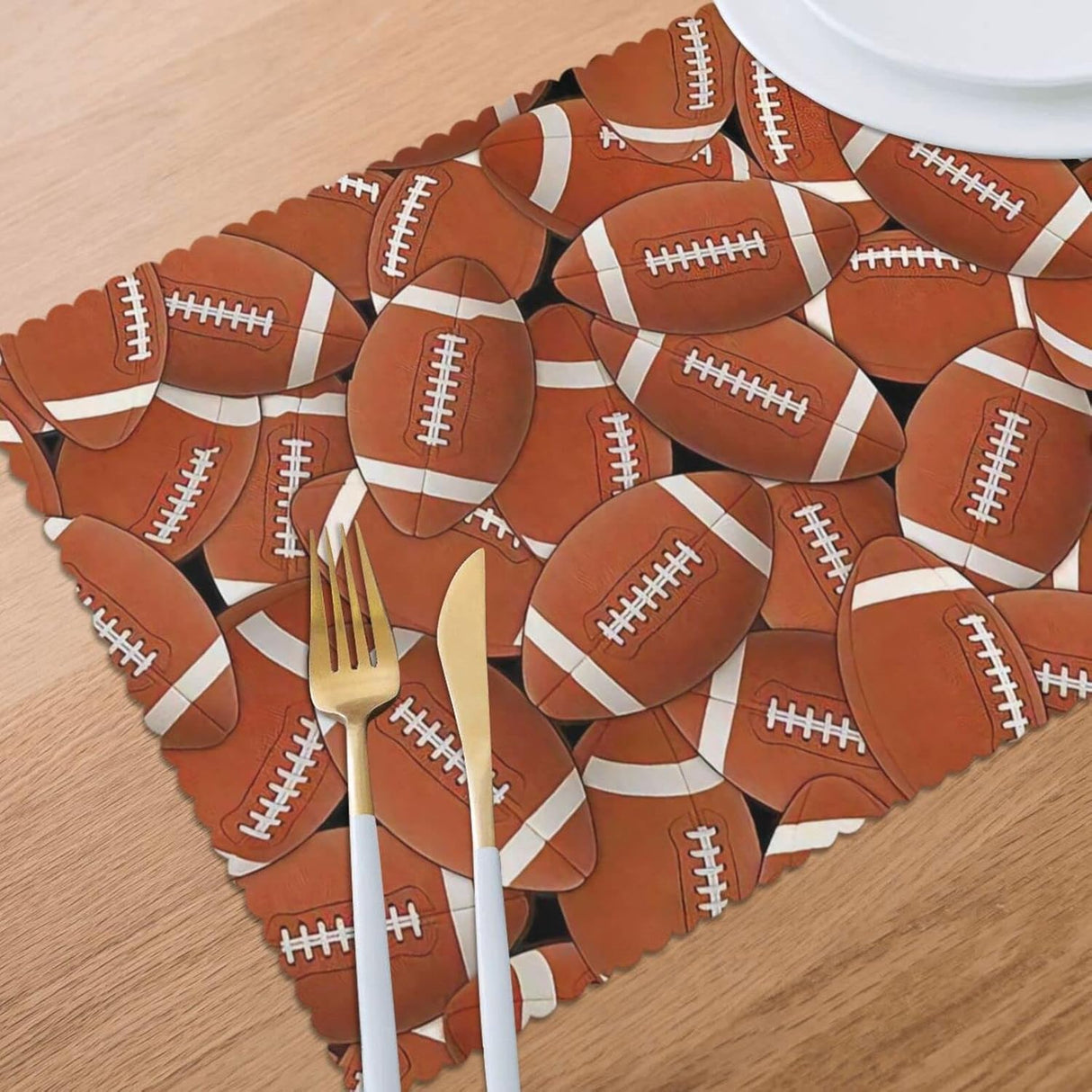 Manteles de mesa de fútbol, set de 6, antideslizantes, 12x18