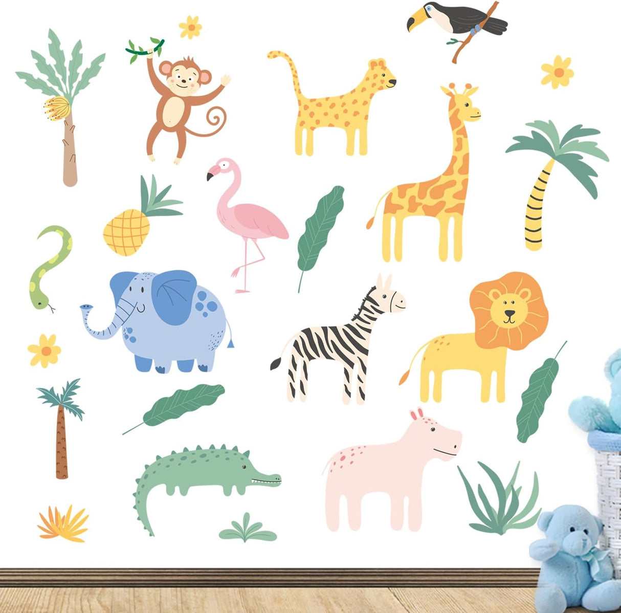 Vinilos de Pared AOWDIAO, Animales Safari para Niños, Decoración