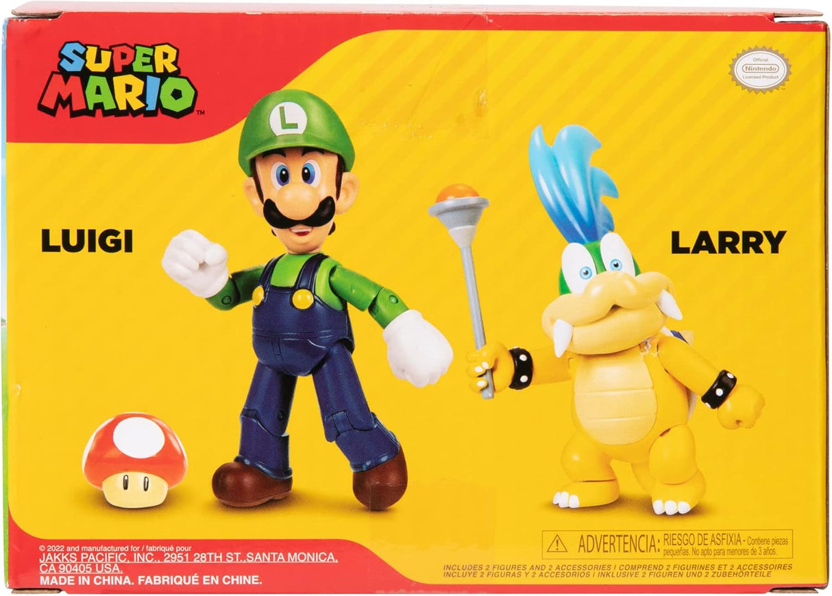 Figura de acción 4 Super Mario - Luigi vs. Larry Koopa