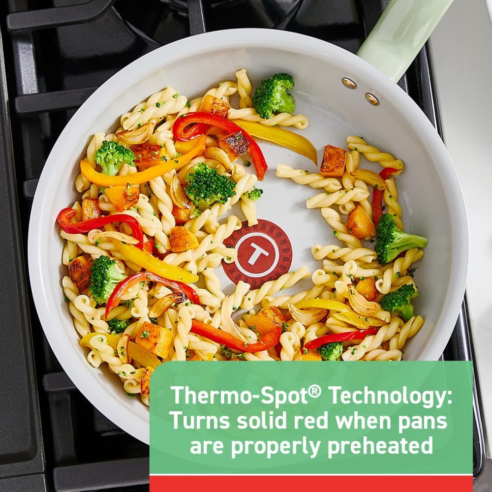 Juego de sartenes antiadherentes T-fal, cerámica reciclada, 2 pzas