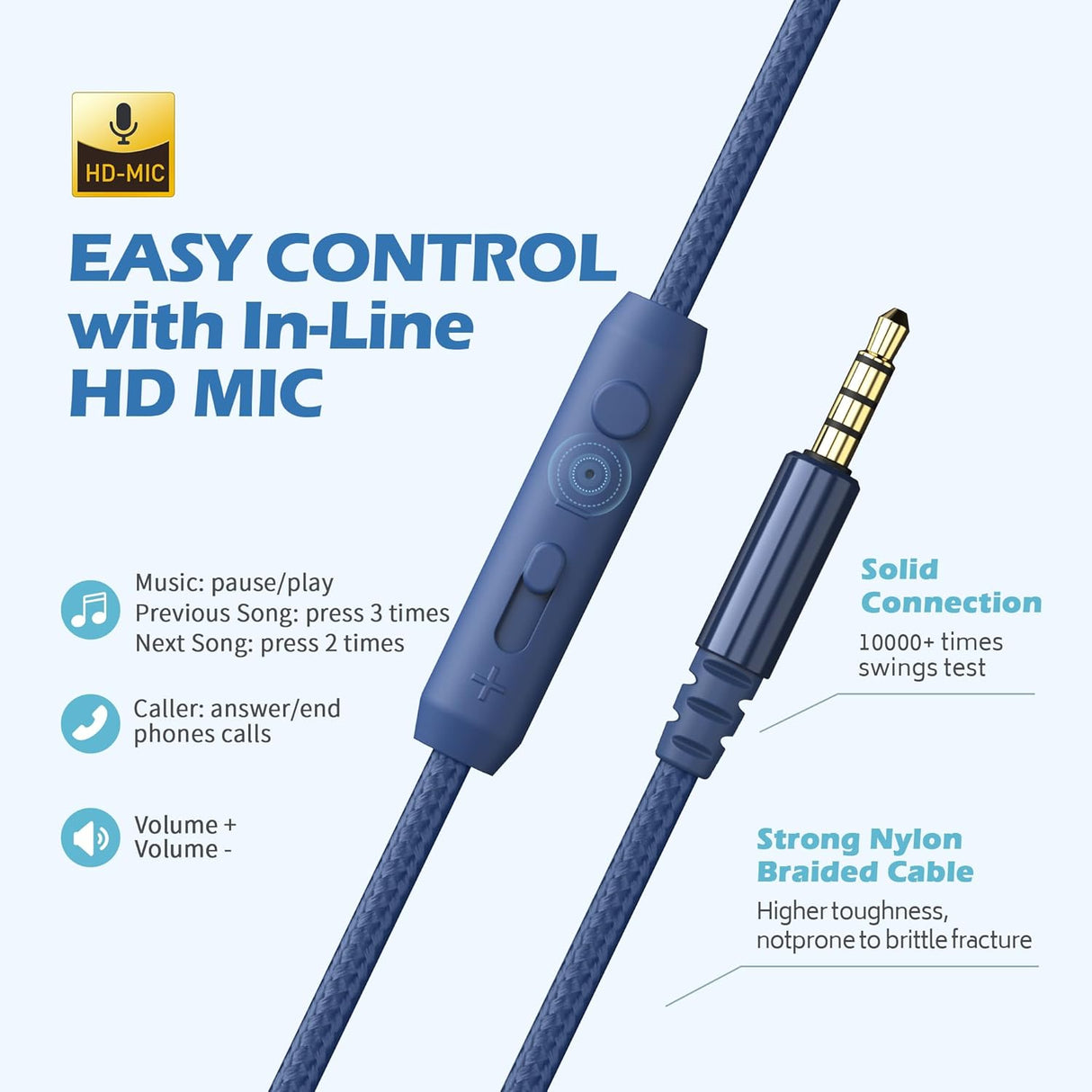 Auriculares AILIHEN C8 con micrófono y control de volumen