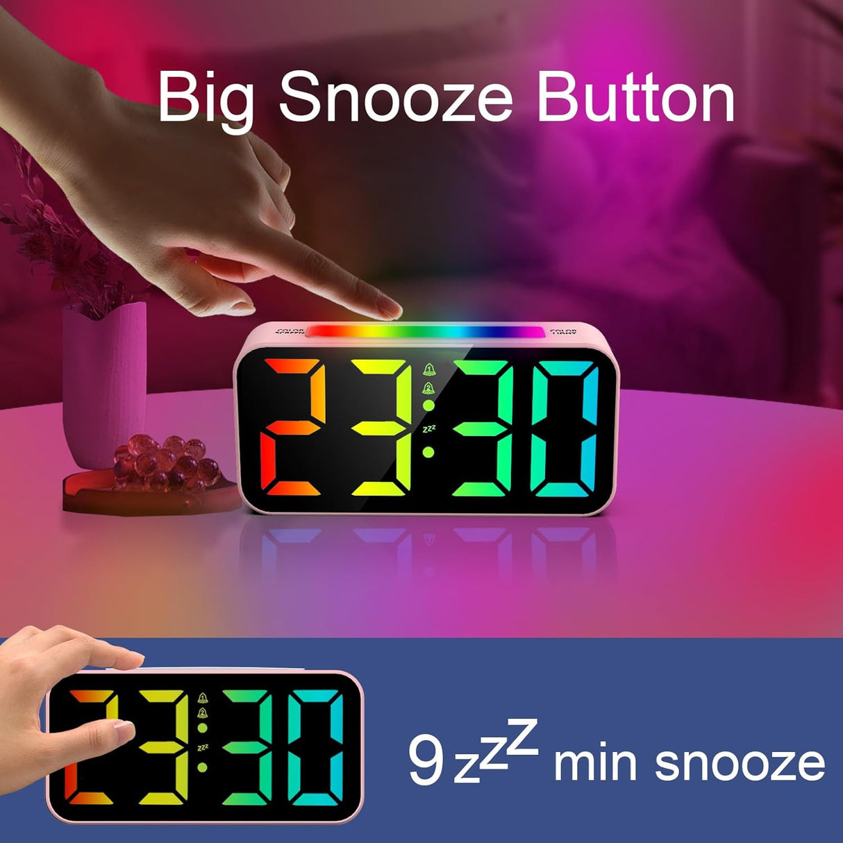 Despertadores Ruidosos Digitales con Luz Nocturna y Doble Alarma