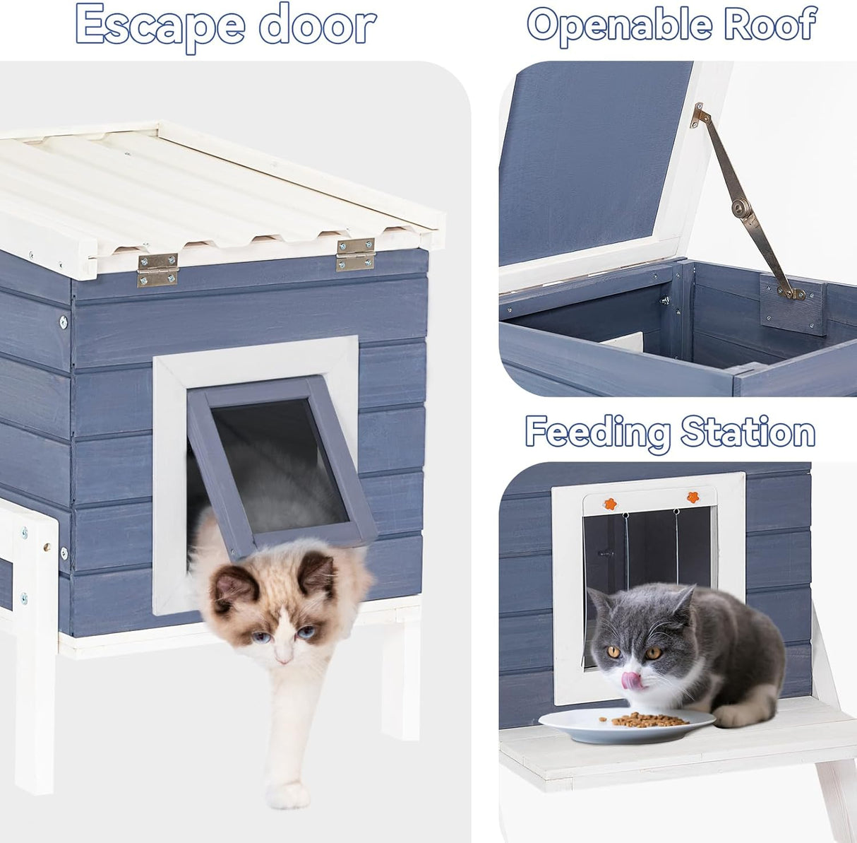 Casa para gatos al aire libre pies altos aislados Petsfit
