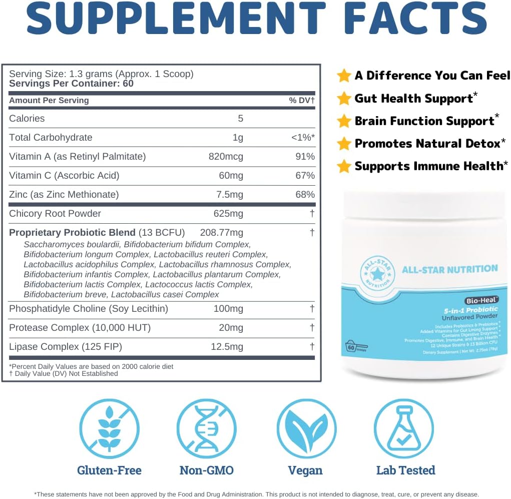 Suplemento Probiótico Bio-Heal® 5 en 1 para niños (polvo)