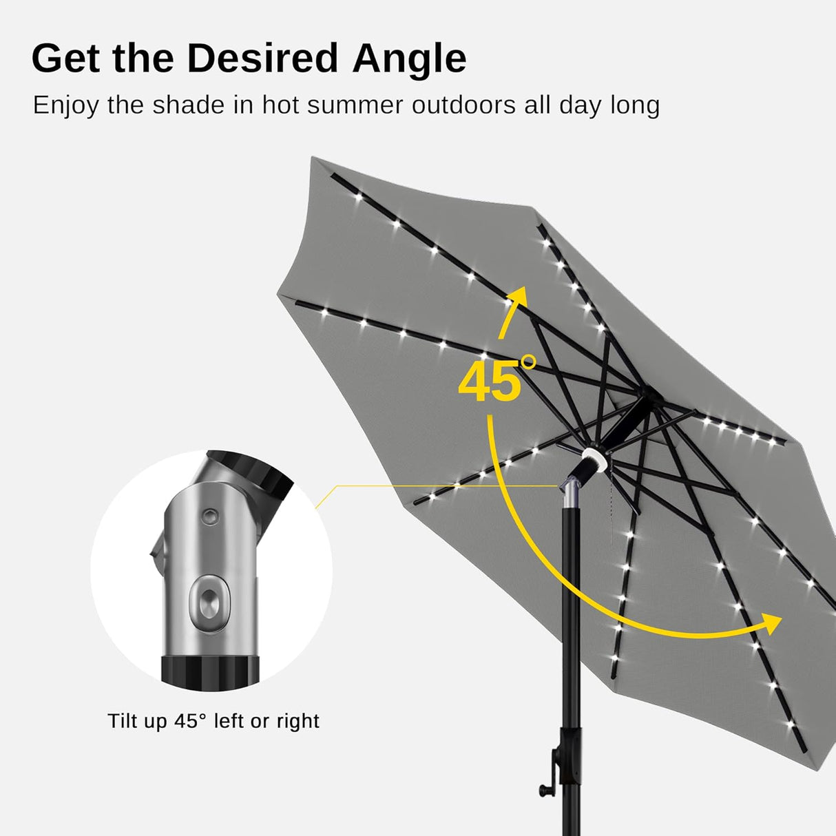Sombrilla de patio y 8 varillas resistente UPF 50