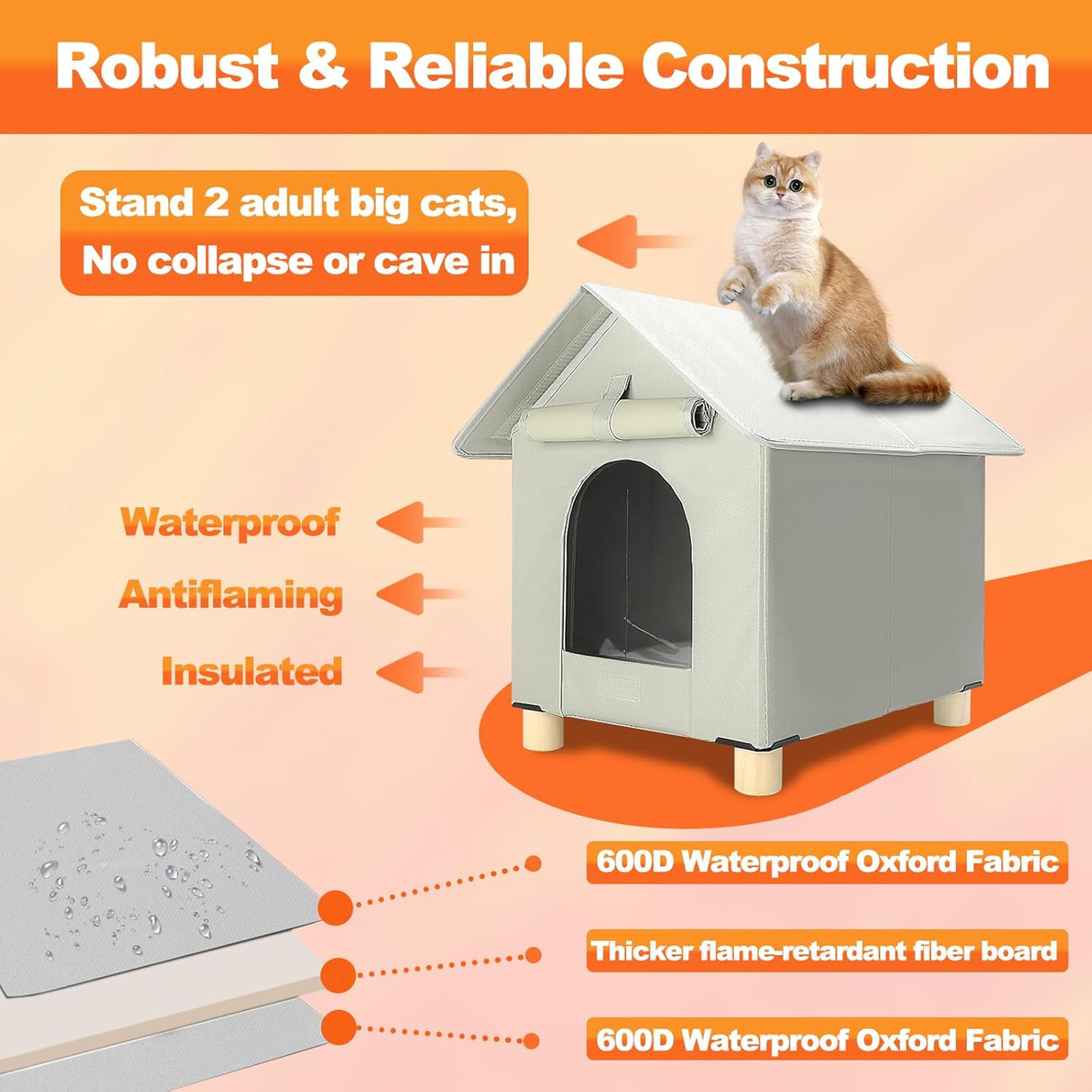 Casa Calentada para Gatos FHTONGE, Aislada, Refugio Exterior