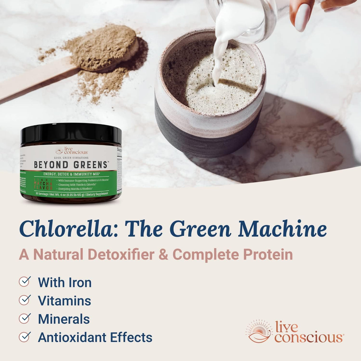Suplemento Live Conscious Beyond Greens Superfood Powder