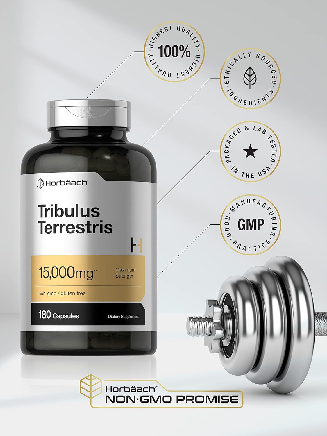 Suplemento Tribulus Terrestris para hombres 15000mg 180 cap
